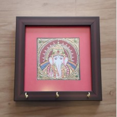  Key Holder -Tanjore-Mounted Frame-Ganesha